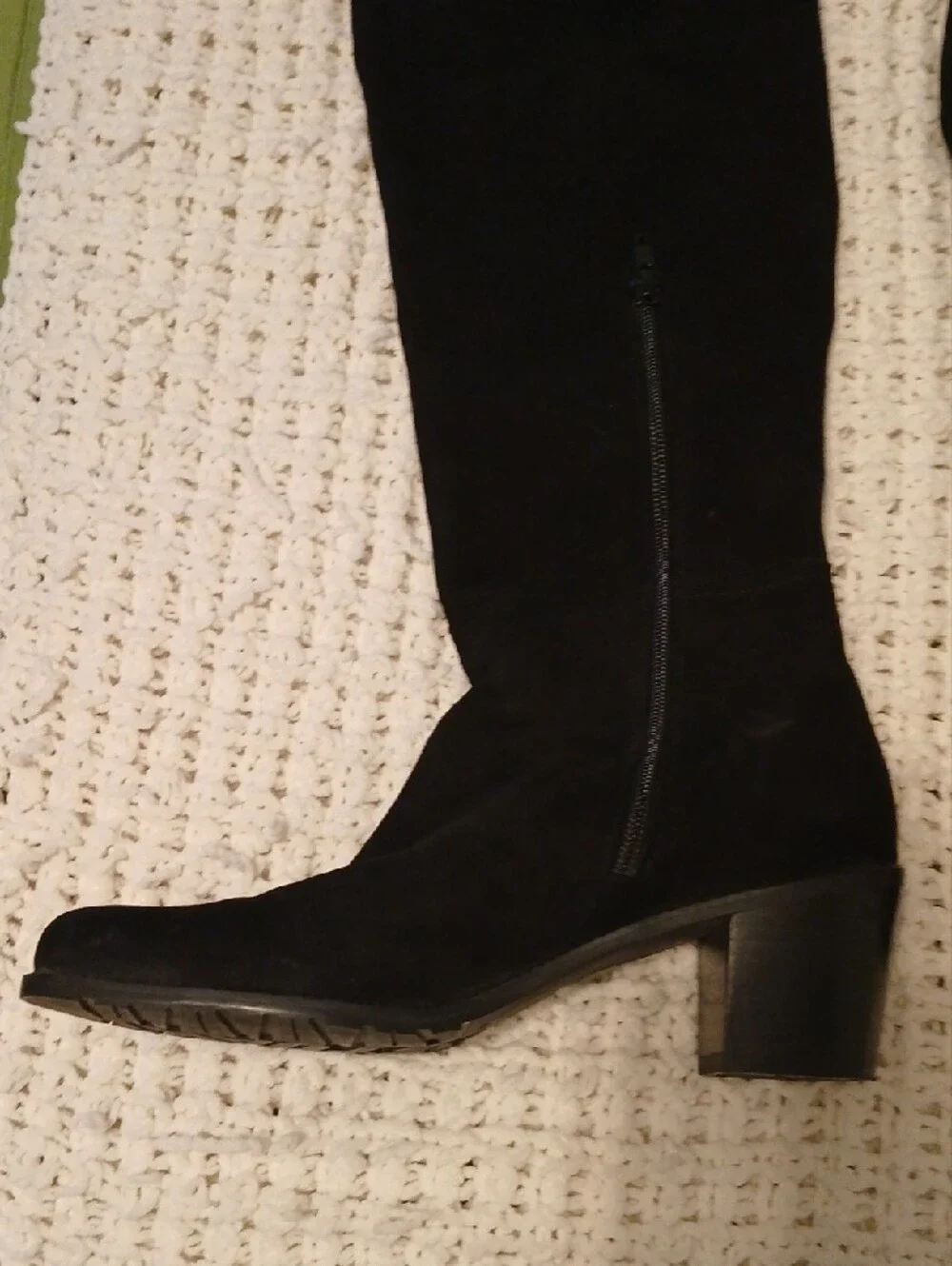 Stuart Weitzman Black Over-the-Knee Block Heel Boots